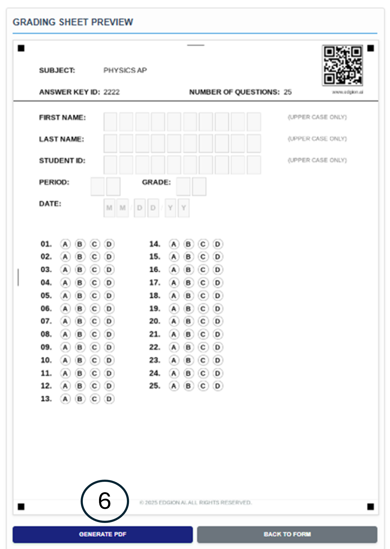 Grading Sheet Preview